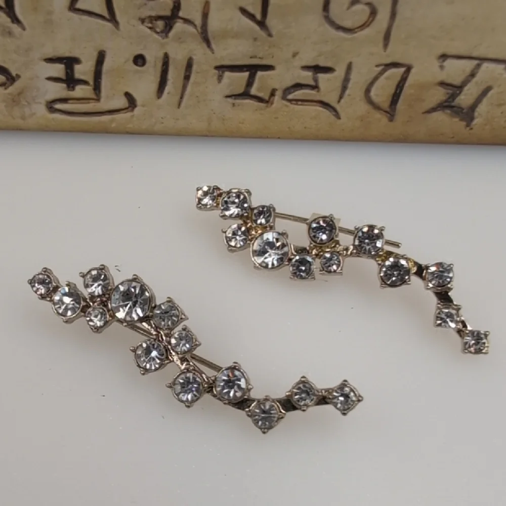BaubleBar Gold and Silver Crystal Ear Climbers
